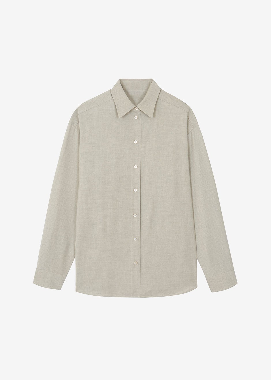 Gelso Shirt - Light Taupe Melange