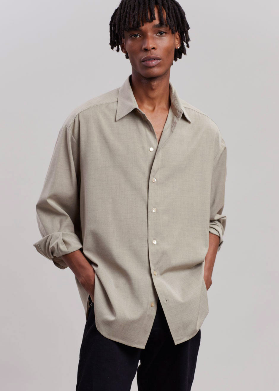 Gelso Shirt - Light Taupe Melange