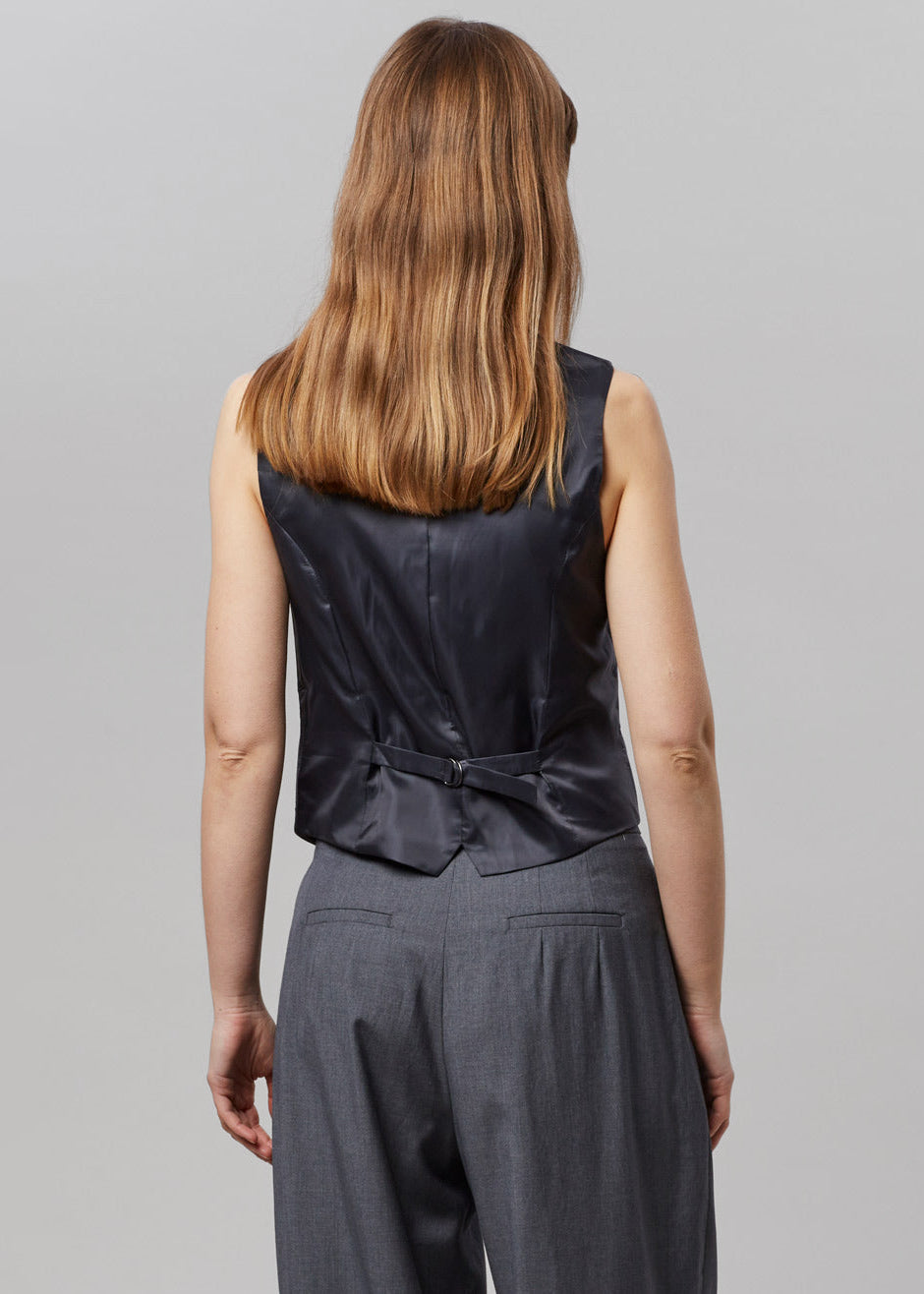 Gelso Waistcoat - Dark Grey Melange