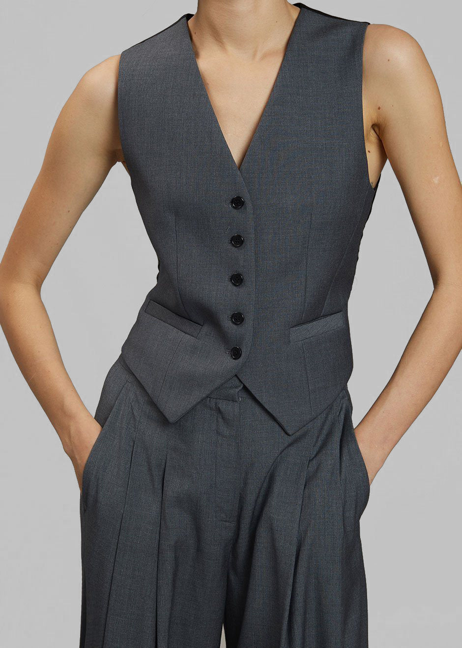 Gelso Waistcoat - Dark Grey Melange