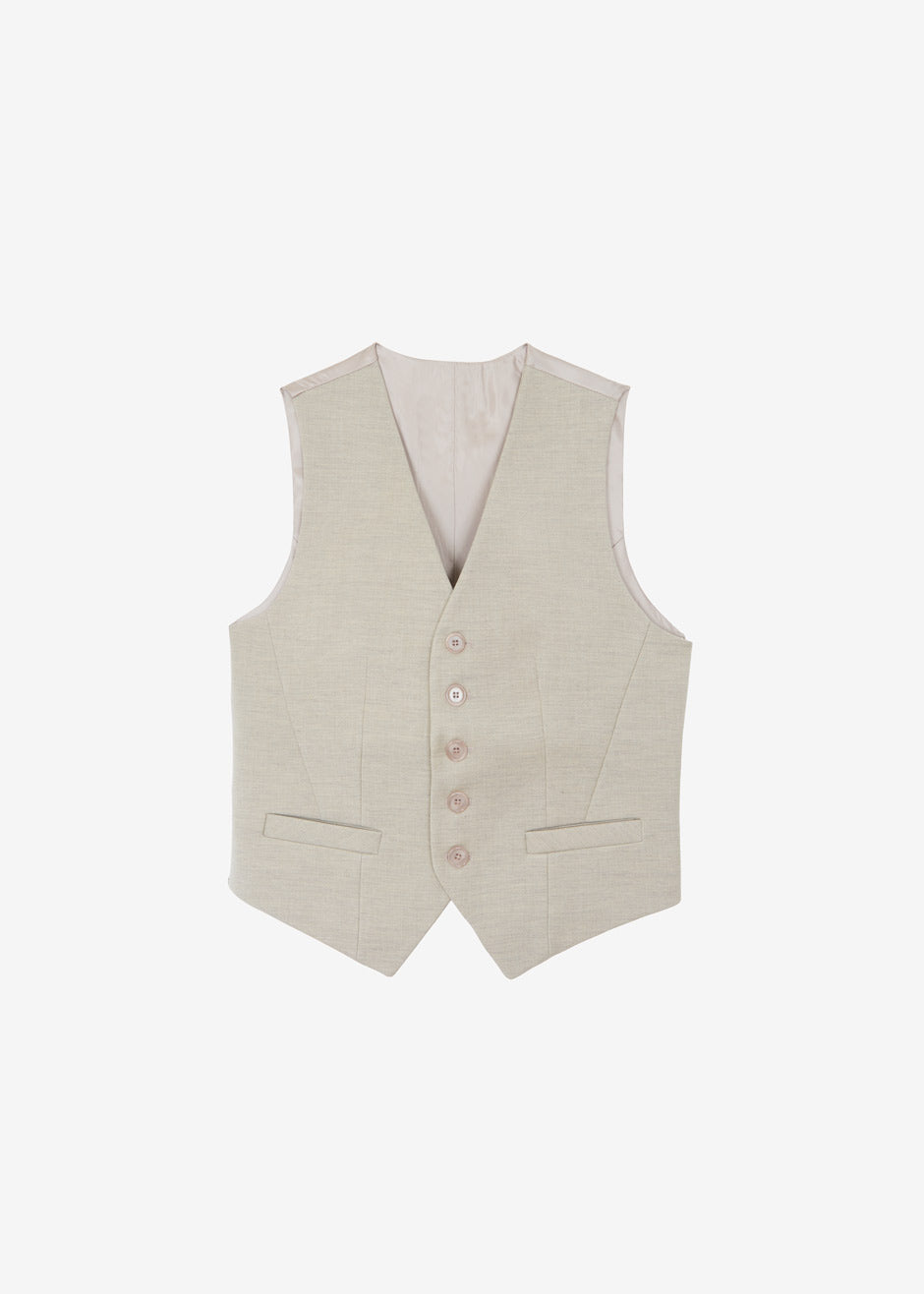 Gelso Waistcoat - Light Taupe Melange