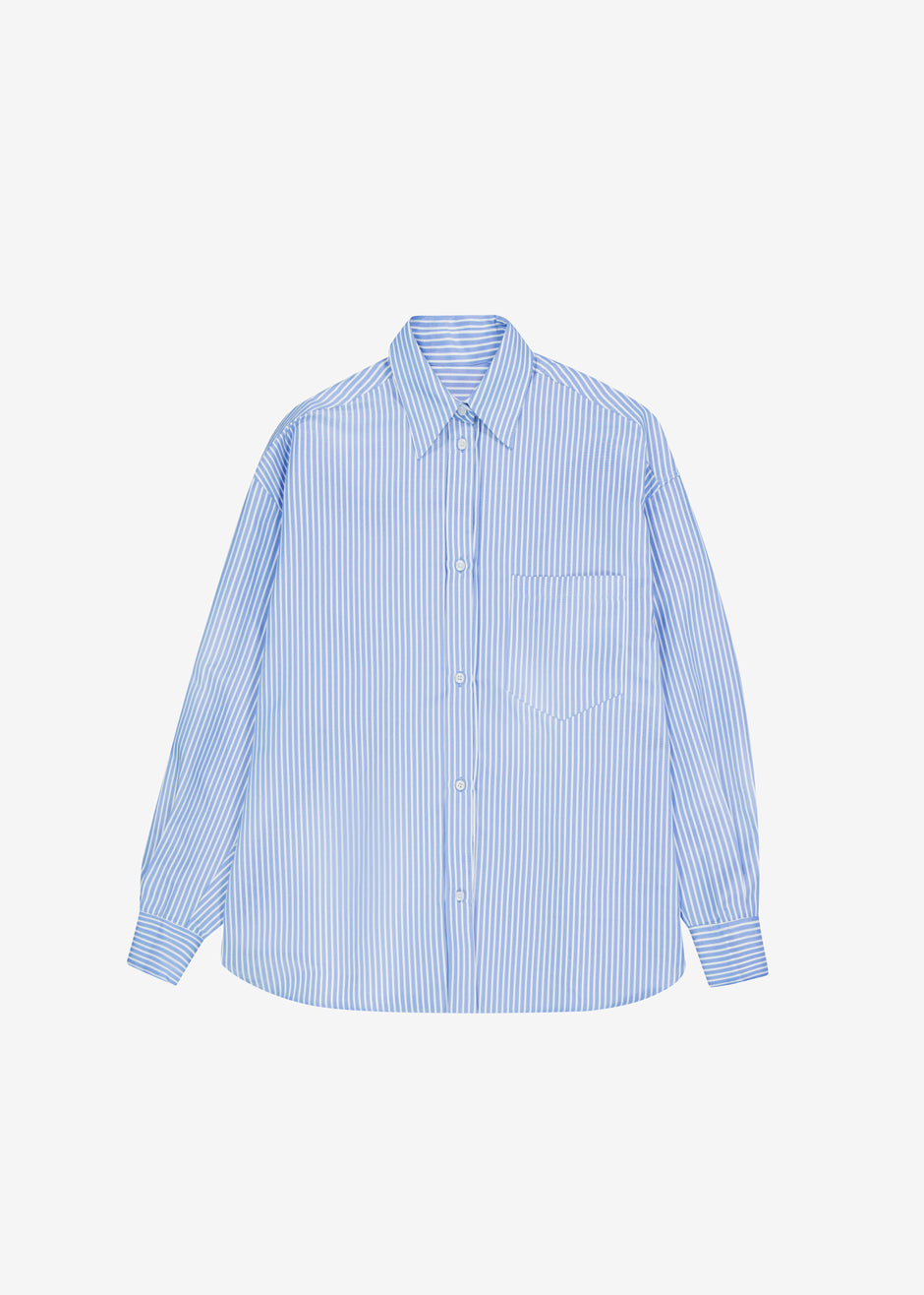 Georgia Stripe Shirt - White/Light Blue