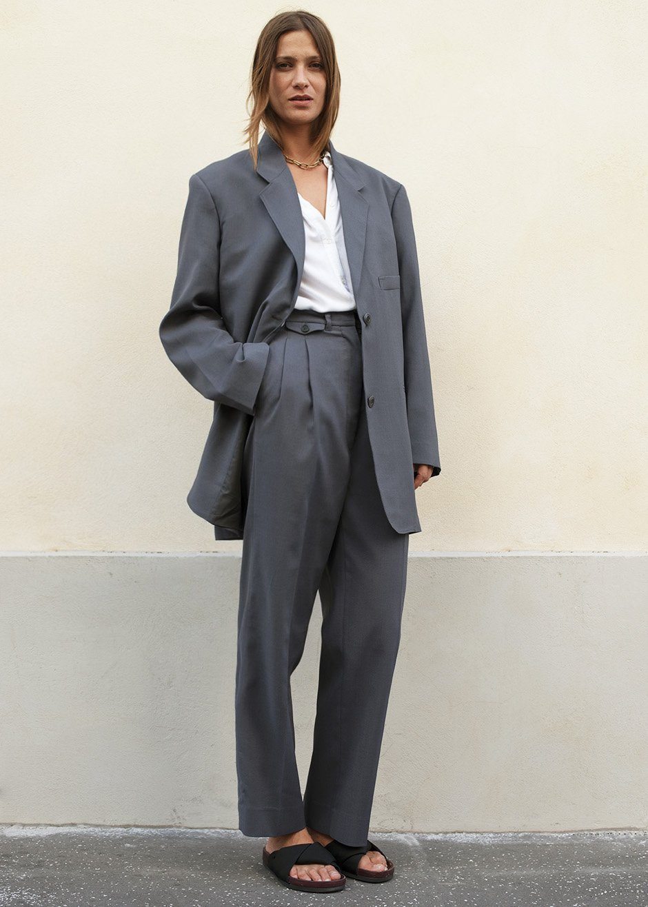 Pleated Suit Trousers - Graphite