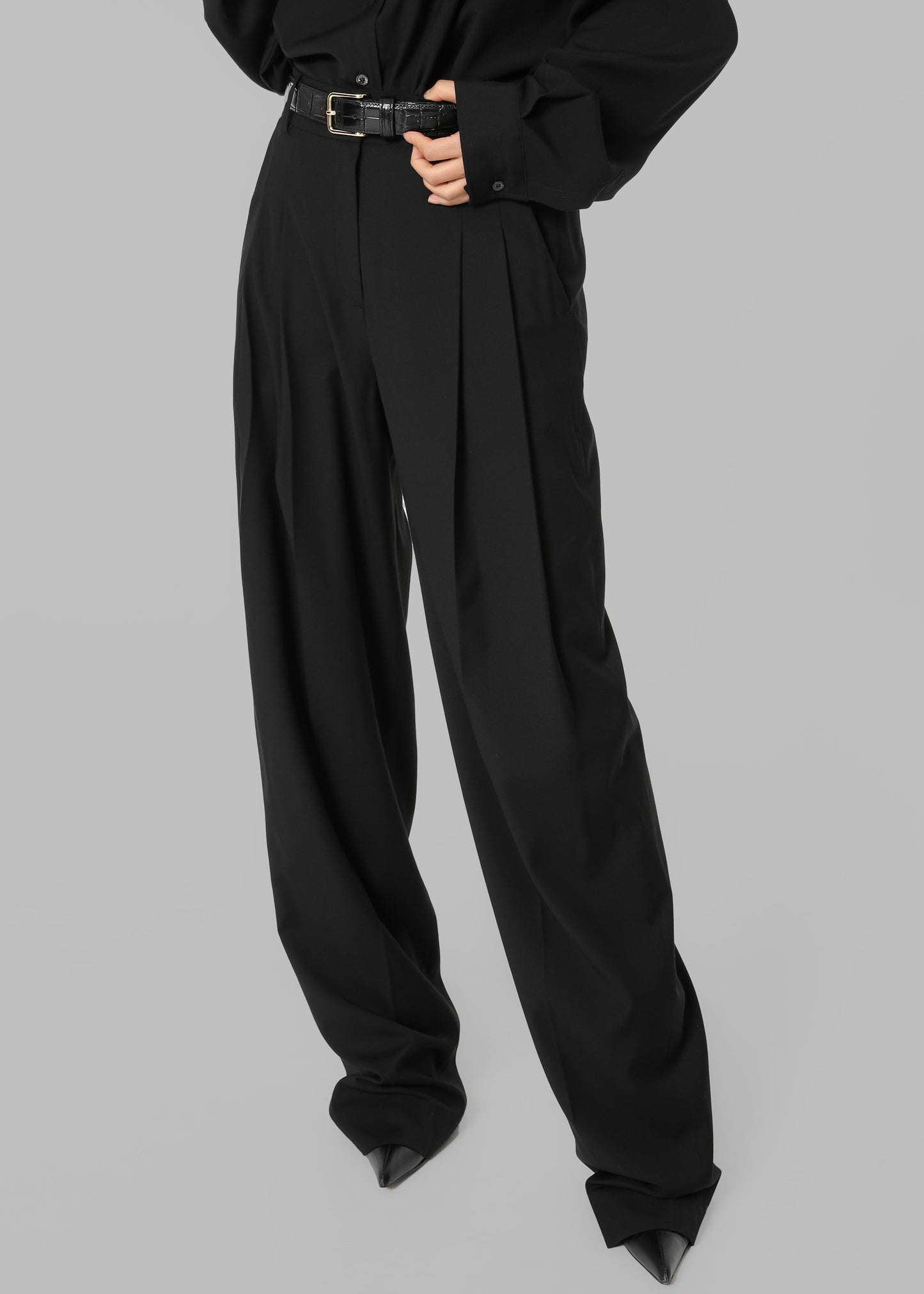 Gelso Pleated Trousers - Black