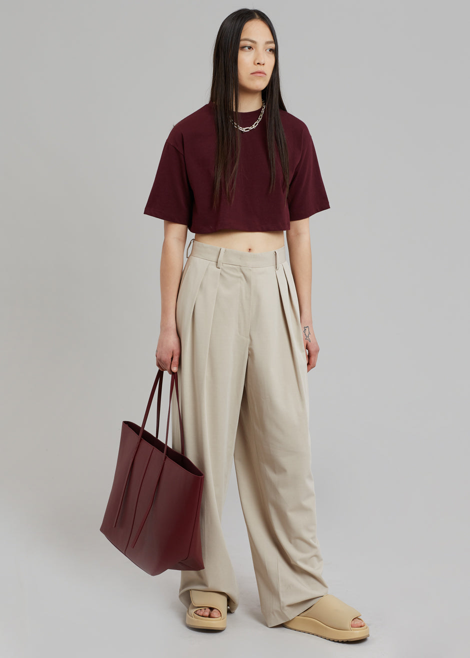 Karina Cropped T-Shirt - Bordeaux