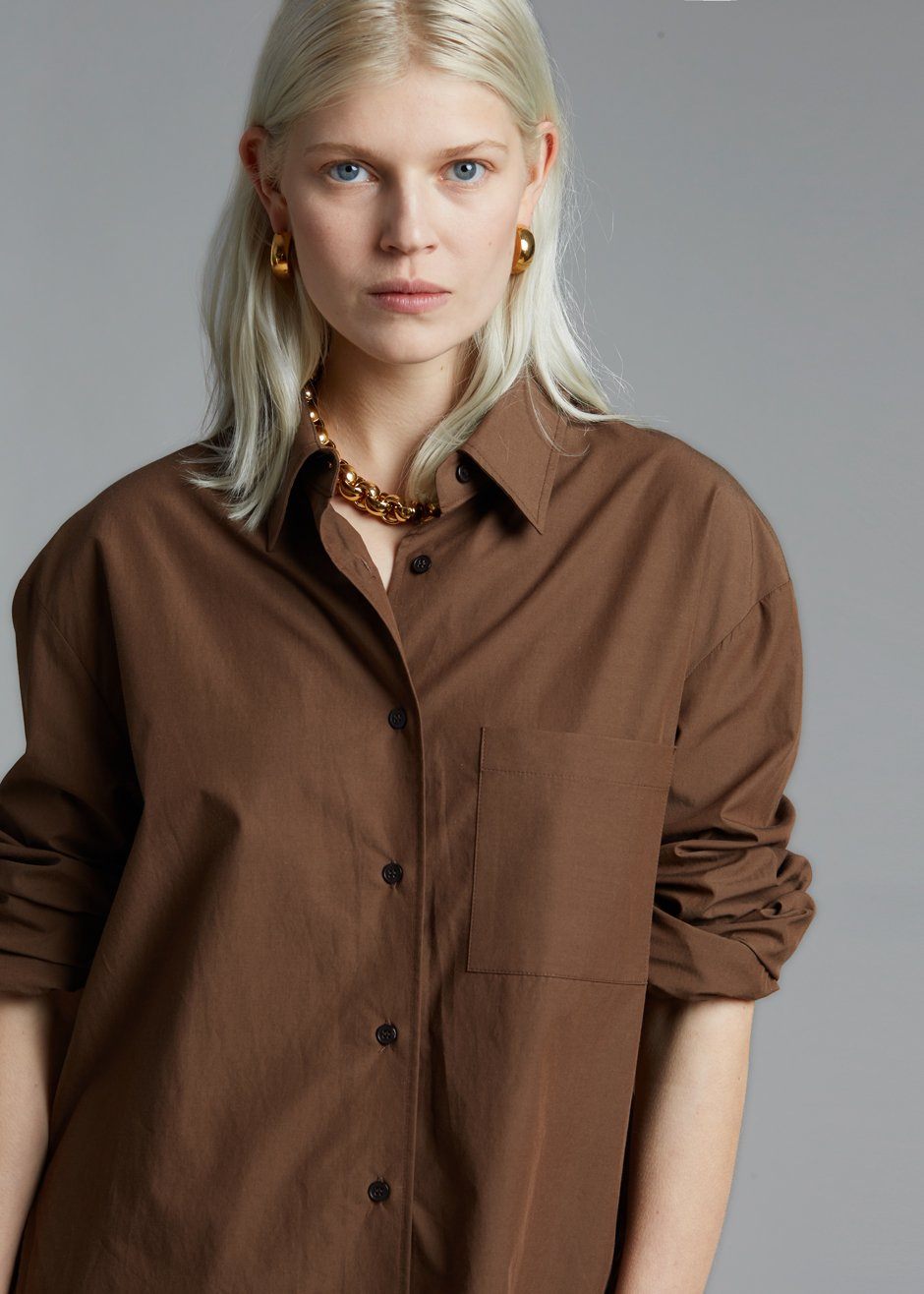 Lui Organic Cotton Shirt - Chocolate