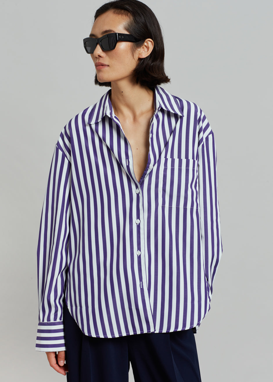 Lui Stripe Shirt - Deep Blue