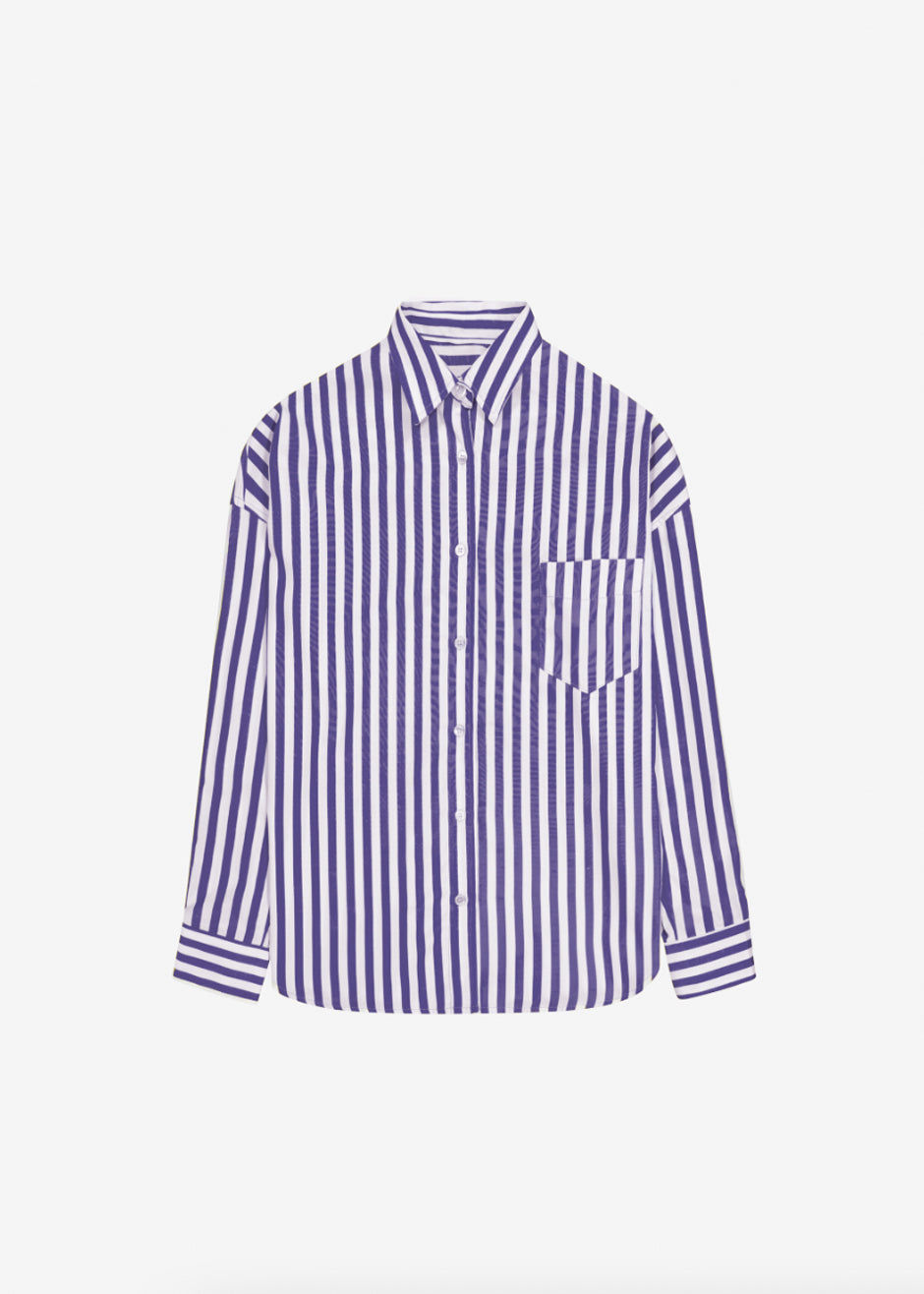 Lui Stripe Shirt - Deep Blue