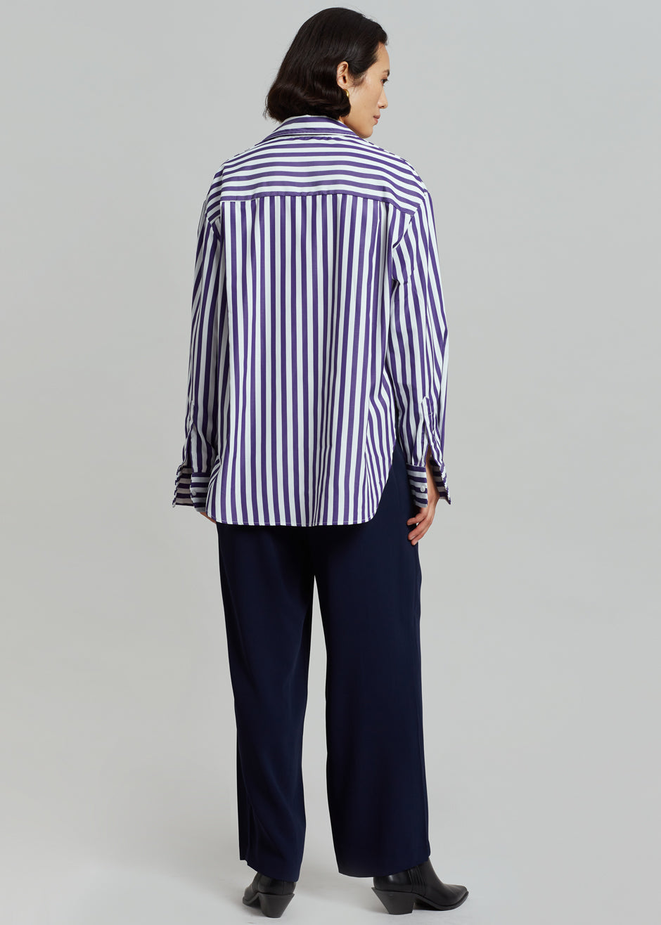 Lui Stripe Shirt - Deep Blue