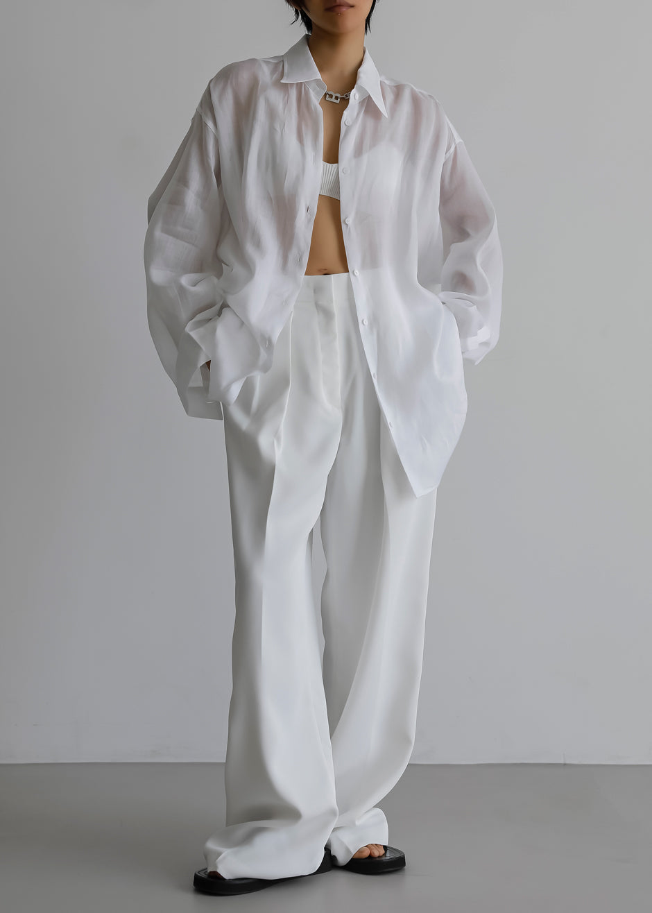 Marlow Oversized Linen Shirt - White