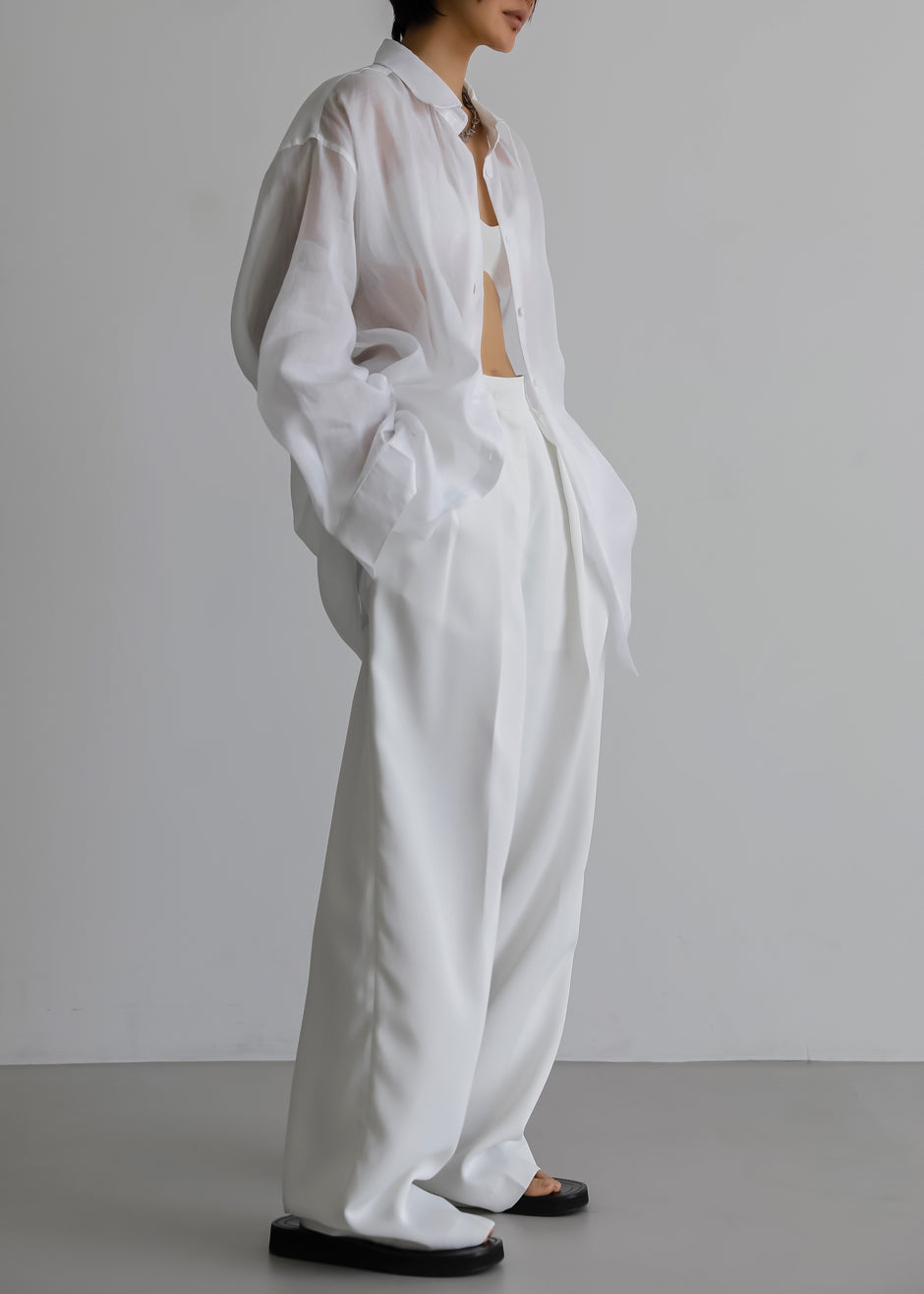 Marlow Oversized Linen Shirt - White