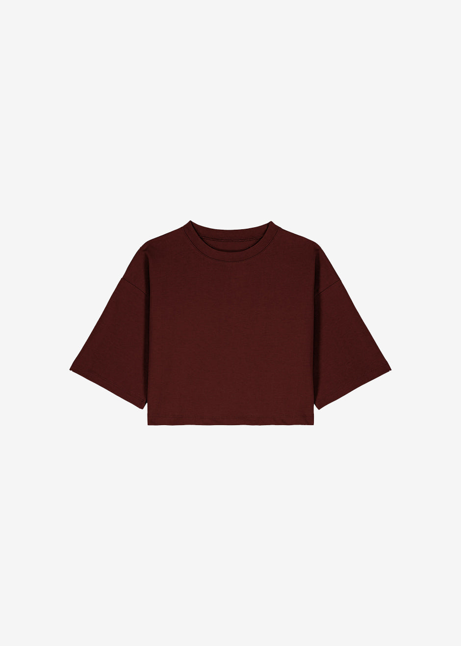 Karina Cropped T-Shirt - Bordeaux