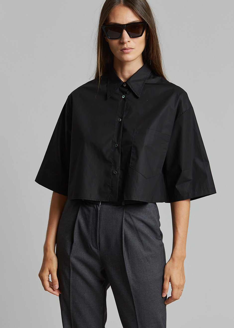 Odem Cropped Shirt - Black