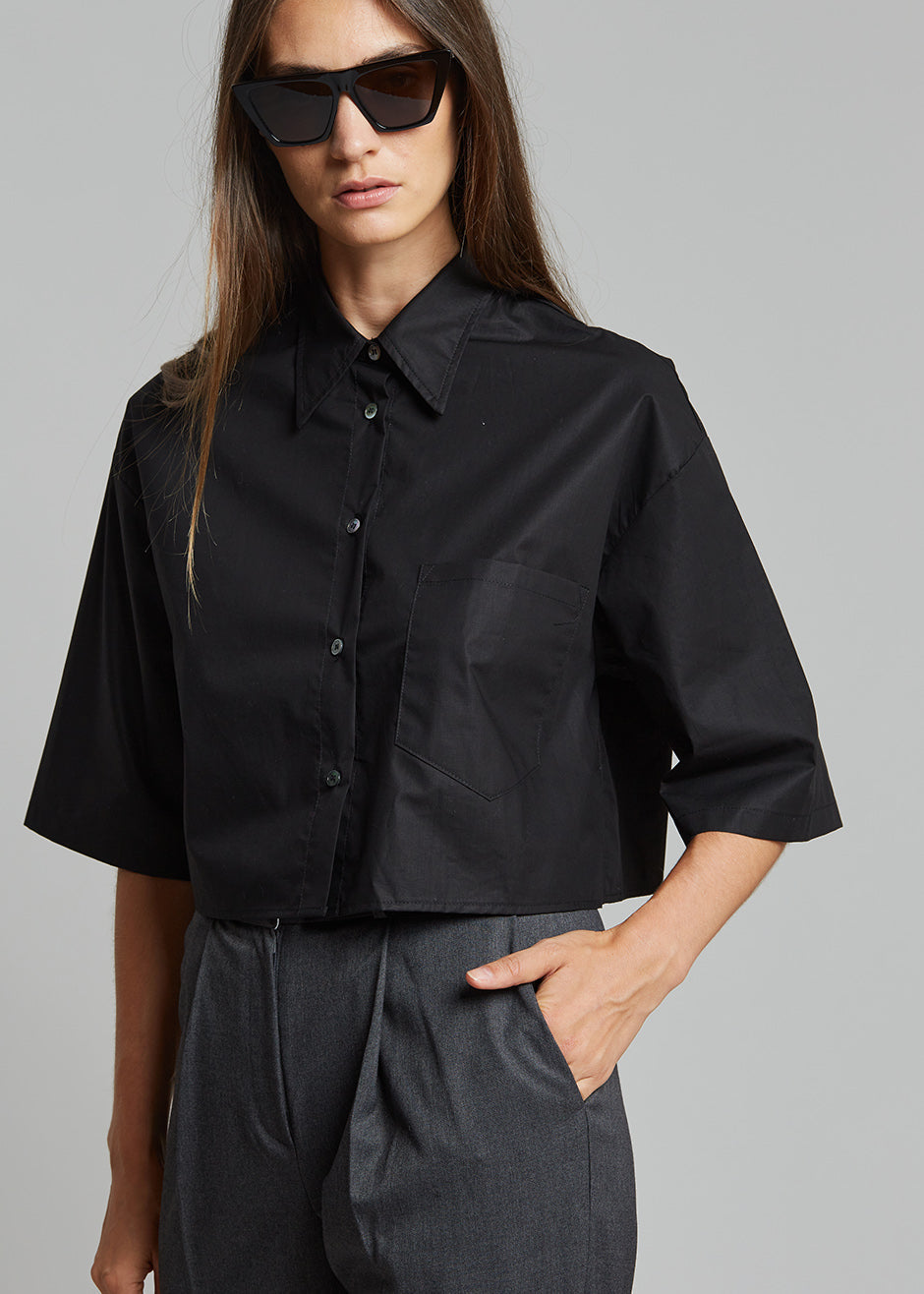 Odem Cropped Shirt - Black