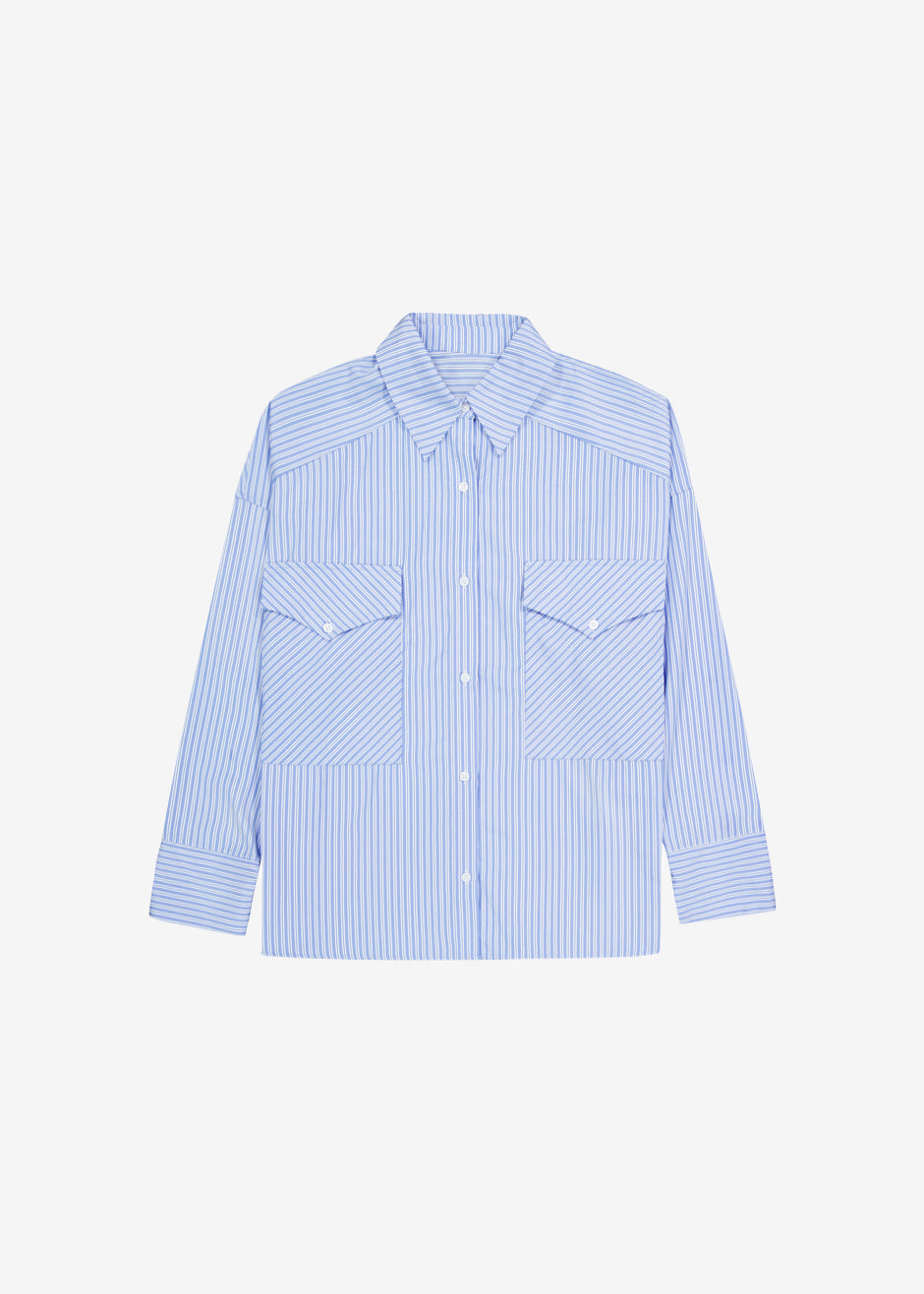 Orson Pocket Shirt - Blue Stripe