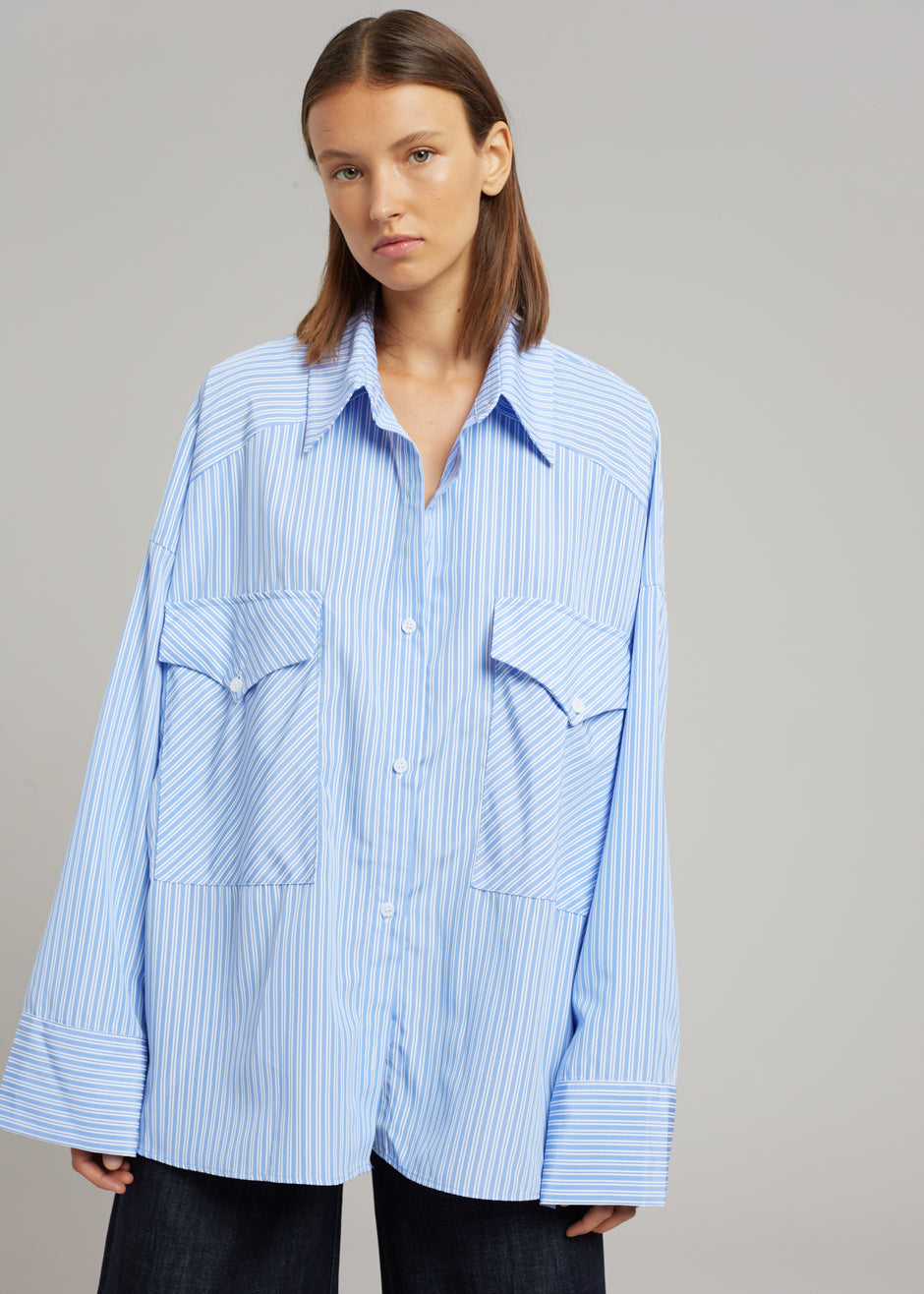 Orson Pocket Shirt - Blue Stripe