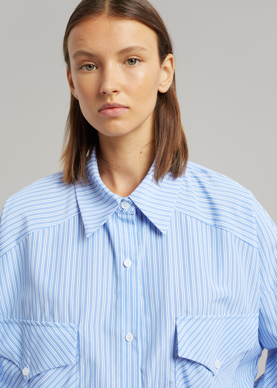 Orson Pocket Shirt - Blue Stripe