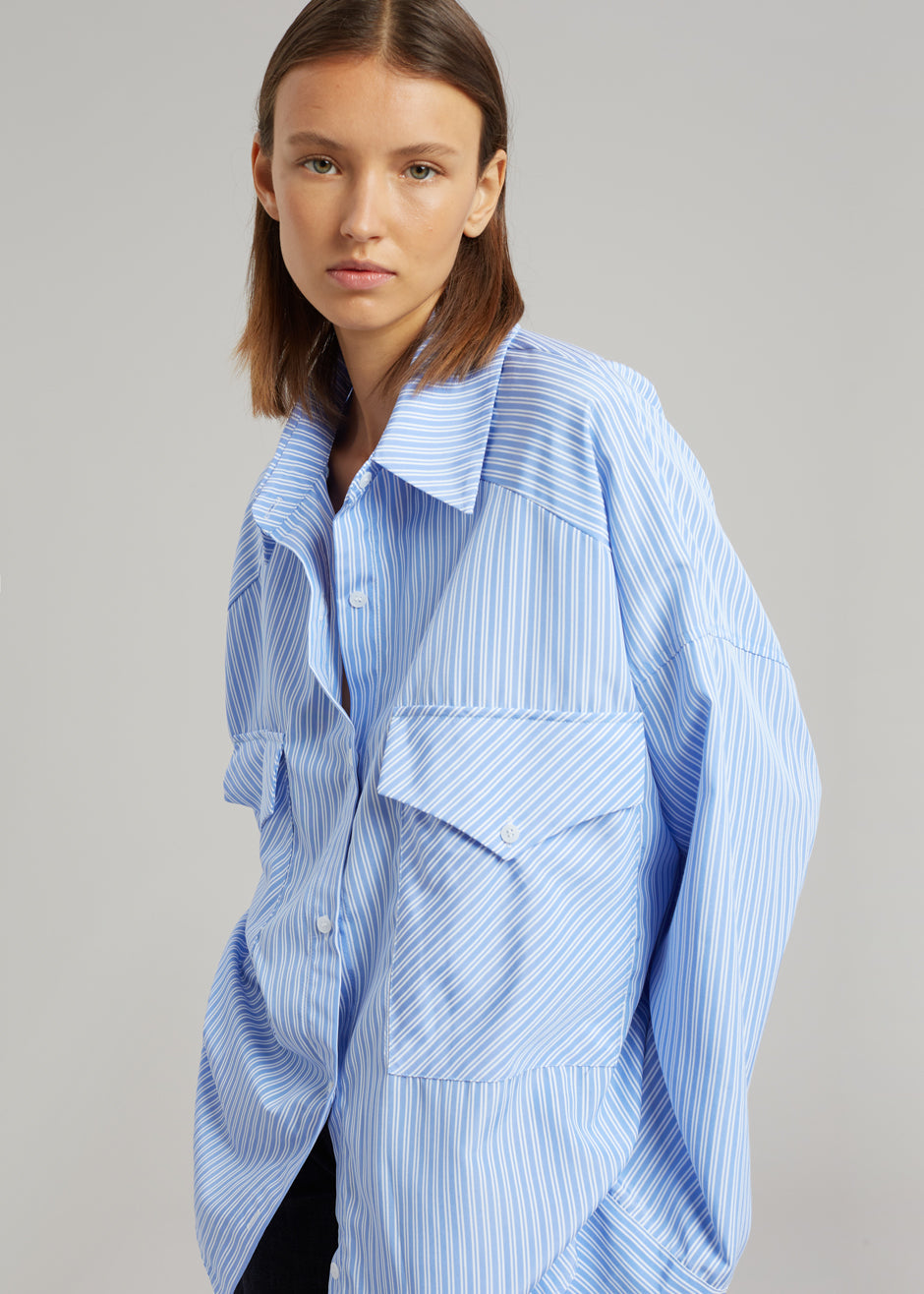 Orson Pocket Shirt - Blue Stripe