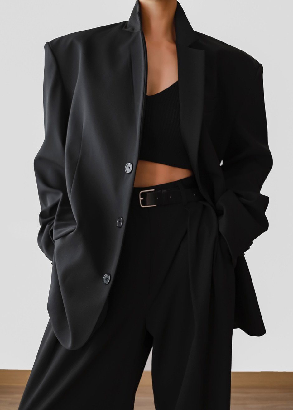 Tansy Oversized Blazer - Black