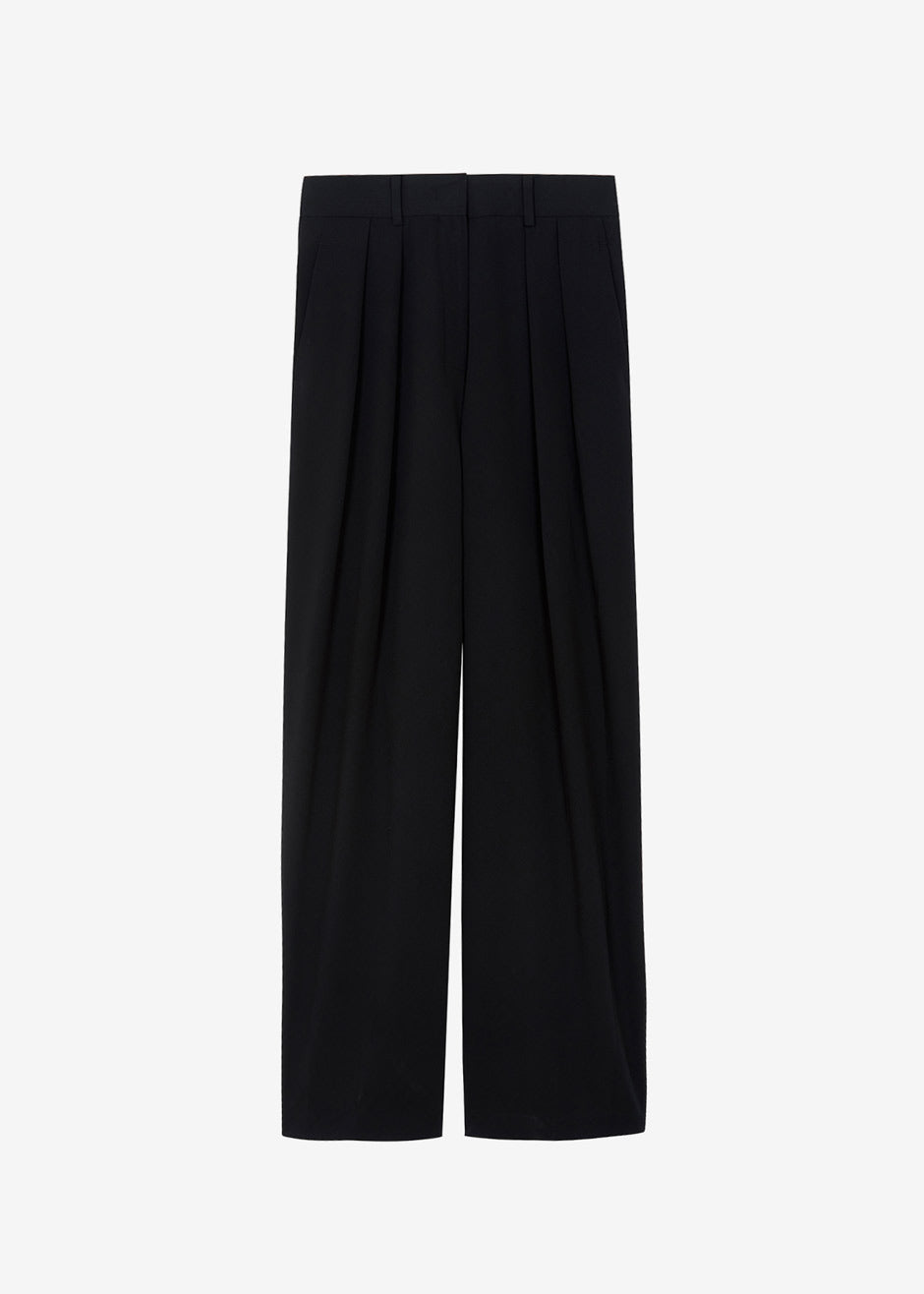 Tansy Pleated Trousers - Black