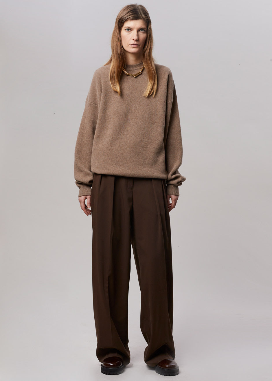 Tansy Pleated Trousers - Chocolate