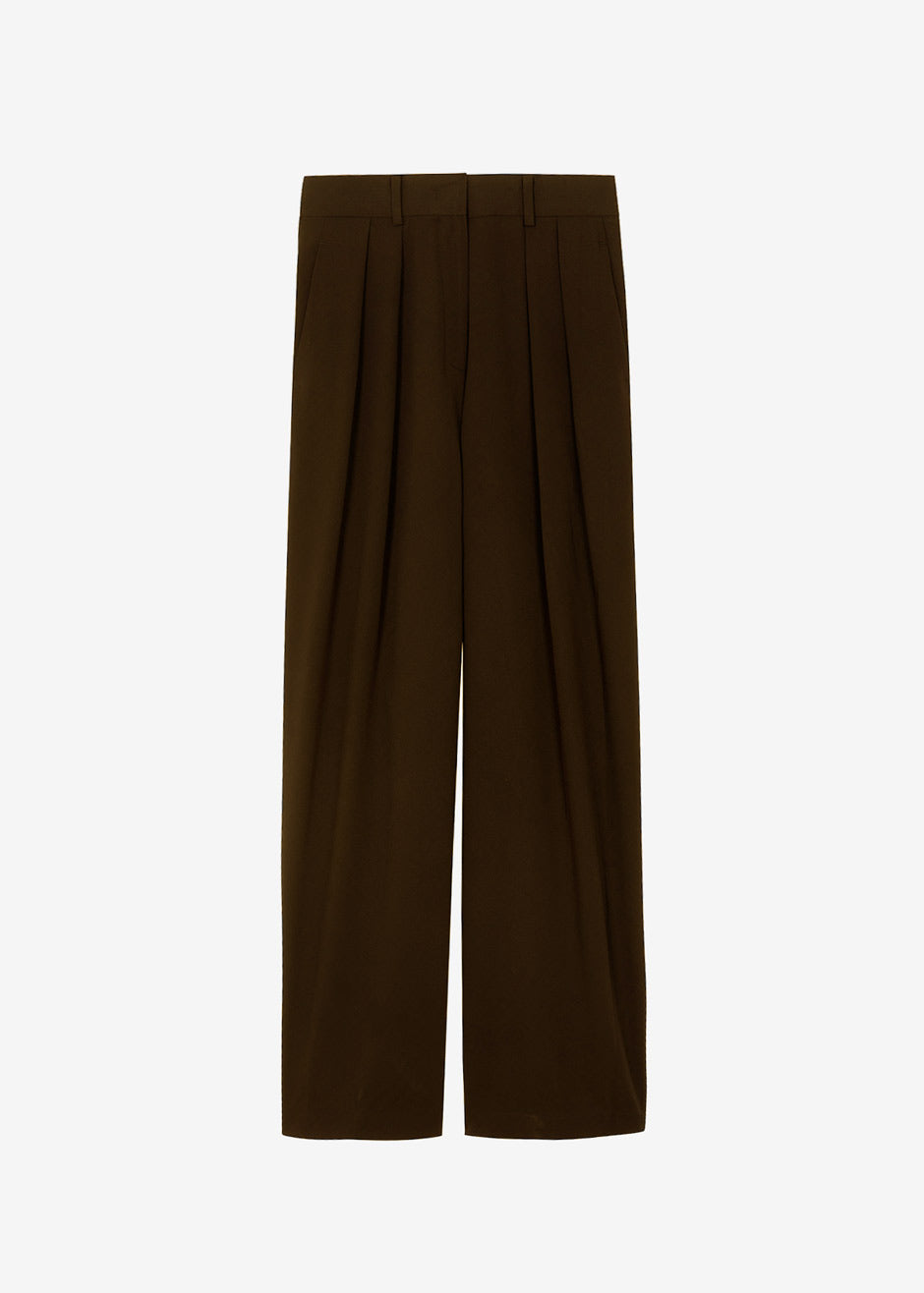 Tansy Pleated Trousers - Chocolate