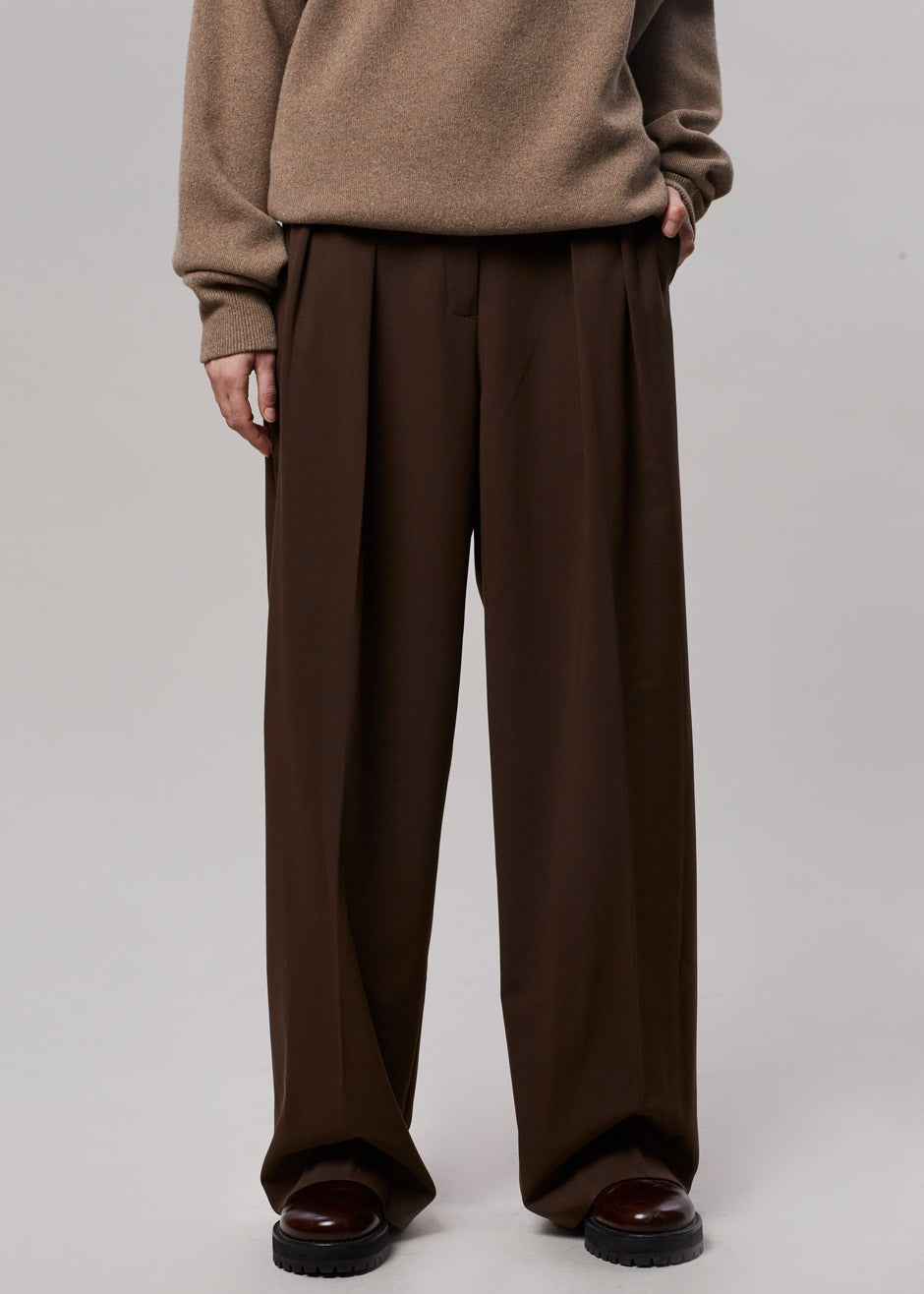 Tansy Pleated Trousers - Chocolate