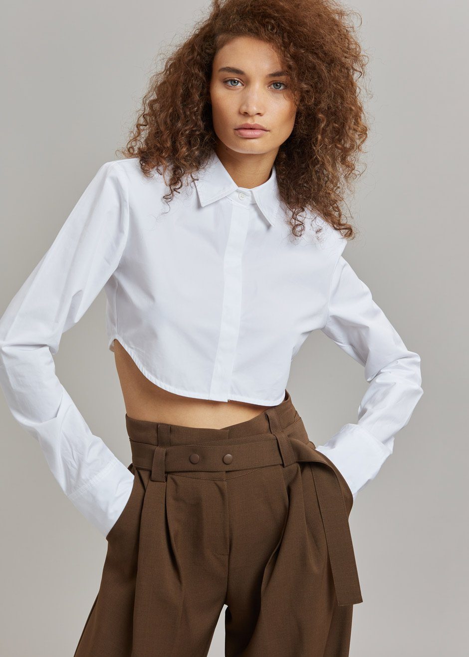 Uma Cropped Shirt - White