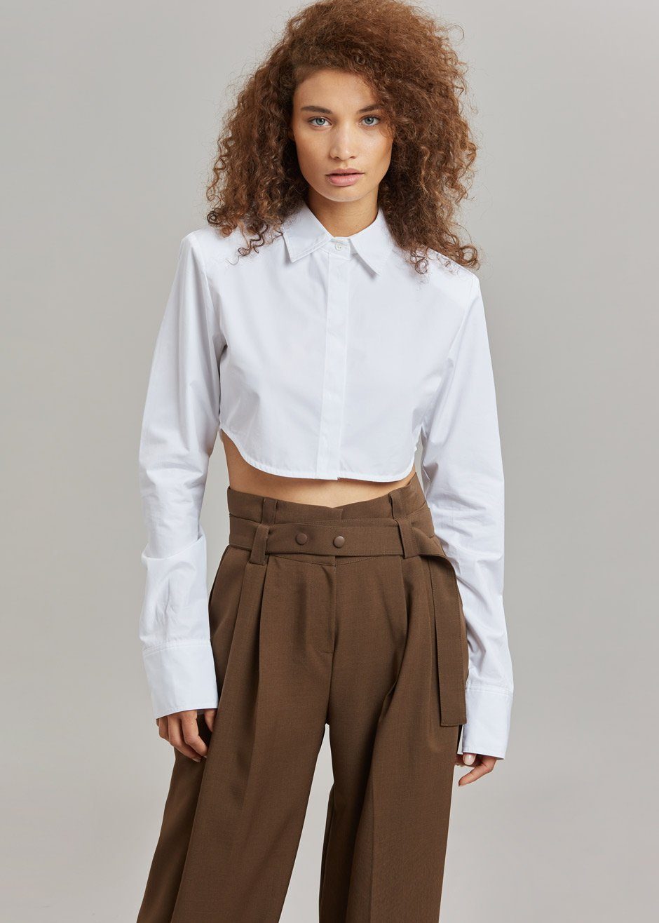 Uma Cropped Shirt - White