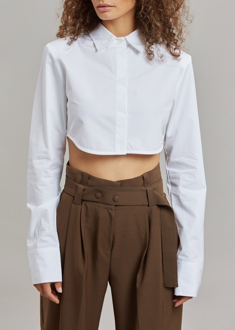 Uma Cropped Shirt - White