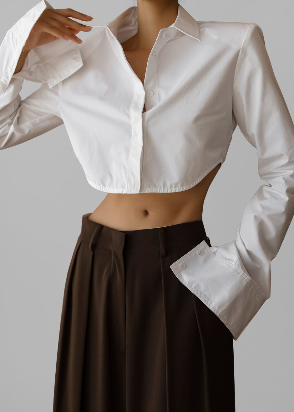 Uma Cropped Shirt - White