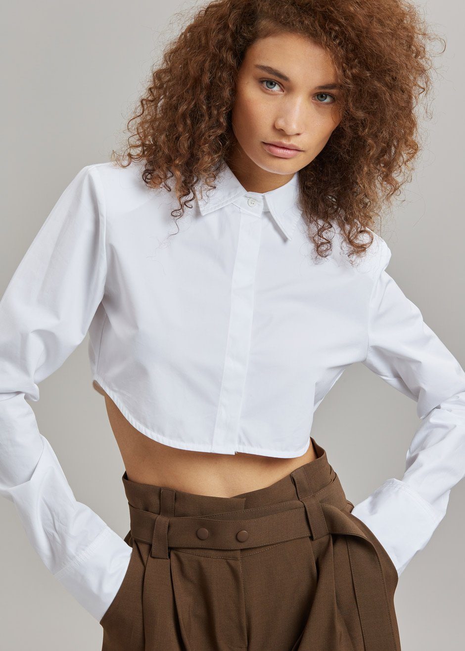 Uma Cropped Shirt - White