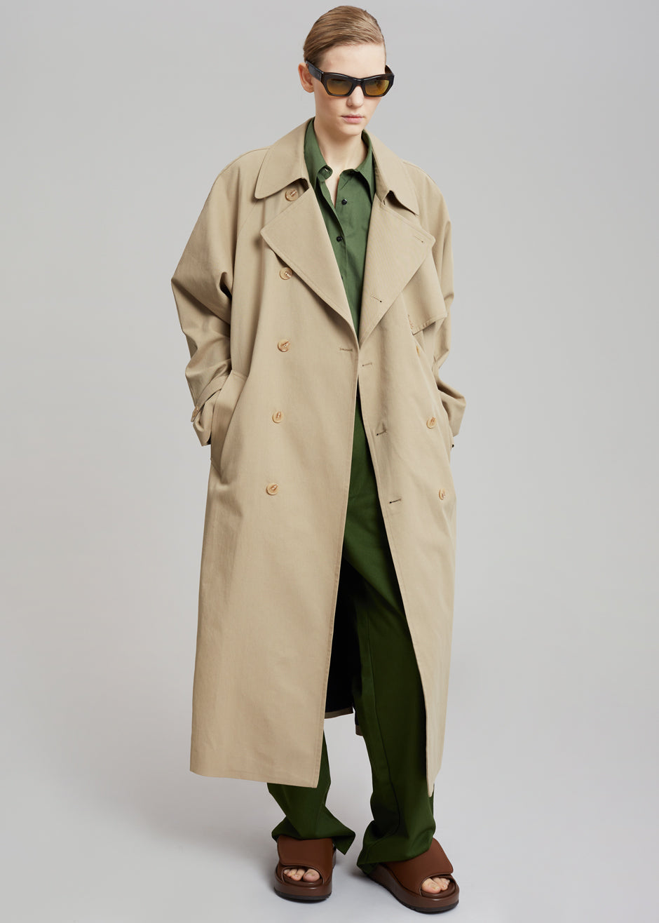 Umi Belted Trench Coat - Beige