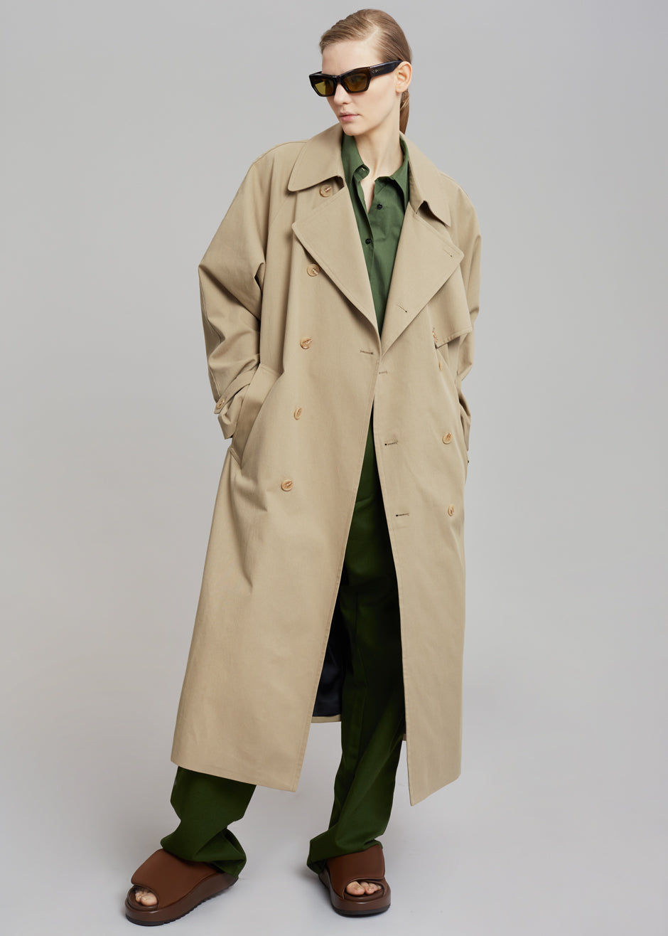 Umi Belted Trench Coat - Beige