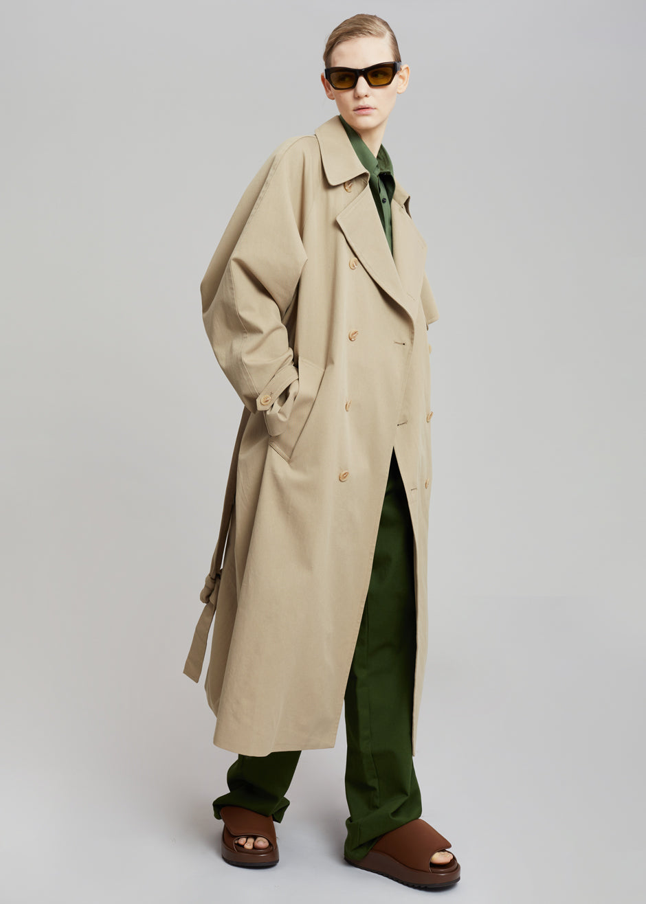 Umi Belted Trench Coat - Beige