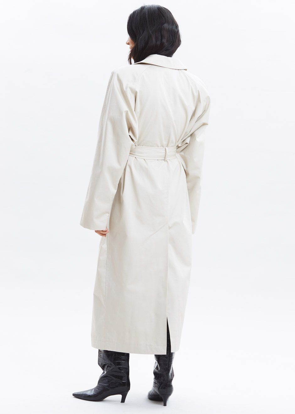 Marisol Box Shoulder Trench - Bone