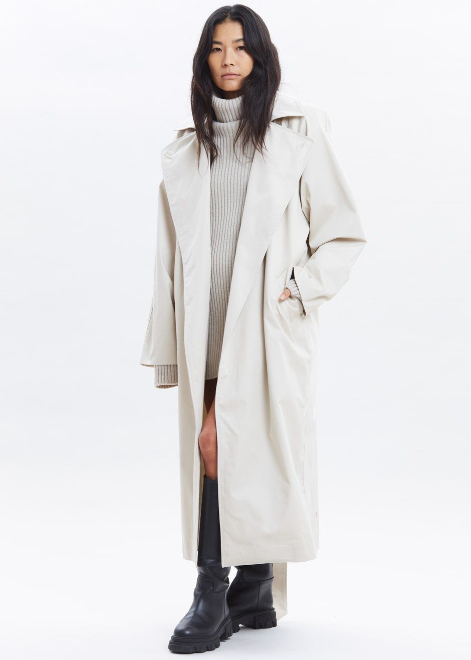 Marisol Box Shoulder Trench - Bone